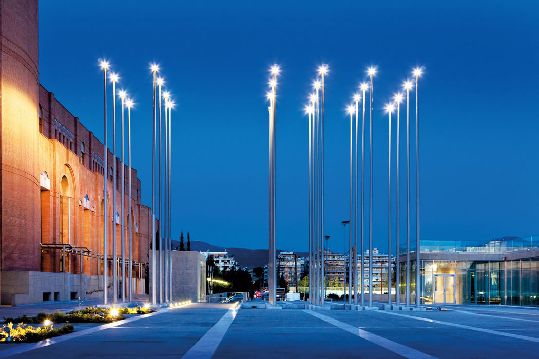 Thessaloniki Concert Hall, Thessaloniki, Greece, Arch. Arata Isozaki © Gravani Lighting