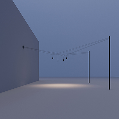 AIR-LIGHTING 1 power supply point with 1 Rose + 2 Support Poles