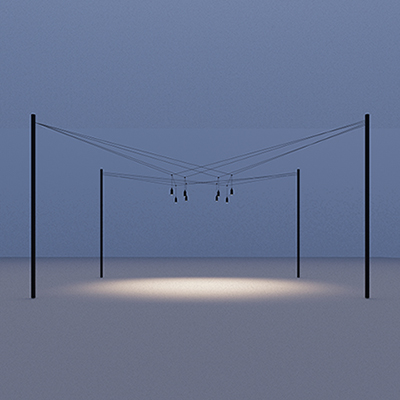 AIR-LIGHTING 2 power supply points with 4 Support Poles